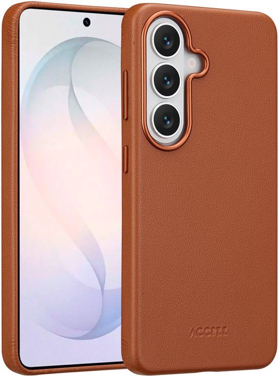 Accezz Hoesje - Geschikt voor Samsung Galaxy S26 - met Magnetische Ring Leather Backcover - Sienna Brown