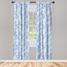ABAKUHAUS Feuilles Hawaï – rideau à 2 panneaux – bleu clair/blanc – 75x245 cm
