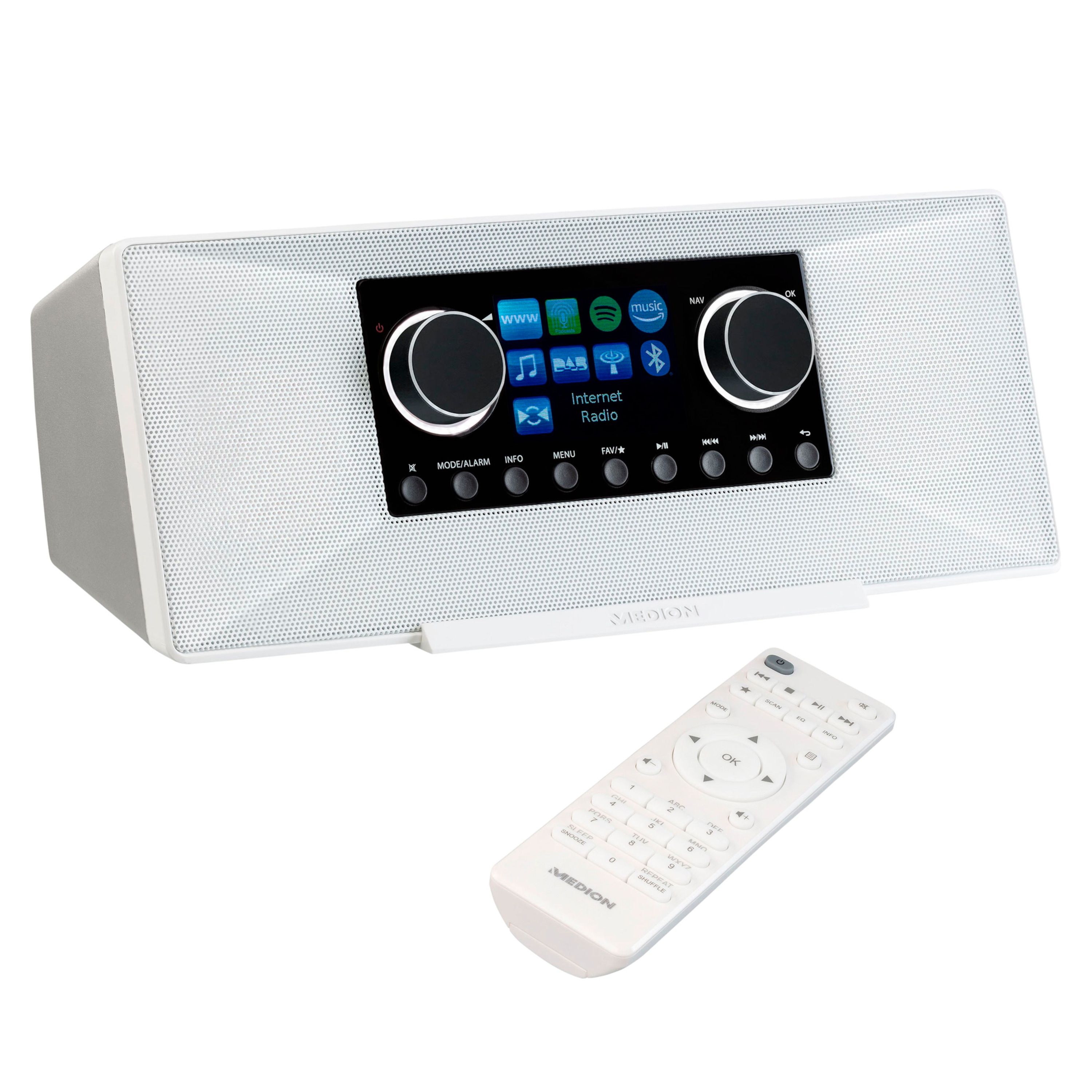 MEDION P85333 - Internet Radio - DAB+ - FM - Wi-Fi - Bluetooth - White