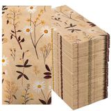 HEKU 80 buffetservetten, 3-laags, 33 x 33 cm, 1/8-vouw, bloemen natuur