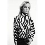 Mango top met zebraprint - zwart