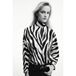 Mango top met zebraprint - zwart