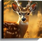 Merkloos / Sans marque Canvas Dier Hert Planten Natuur 40x40 cm Foto op Canvas Schilderij
