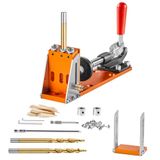 VEVOR Pocket Hole Jig Kit Drie Zakgaten met Sleutel & Square Drive Bits, Drevelhulp Boormal voor het boren van Zakgaten en Schuine Gaten, Boorhulp voor houtbewerking Alu.