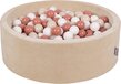 KiddyMoon Rond Ballenbad Fluwelen Ballenbad 90X30cm/200 Ballen ∅ 7Cm Ballenkuilen Voor Baby's Speelbad Peuters, Made In EU, Zand Beige: Pastel Beige/Zalmkleur/Wit