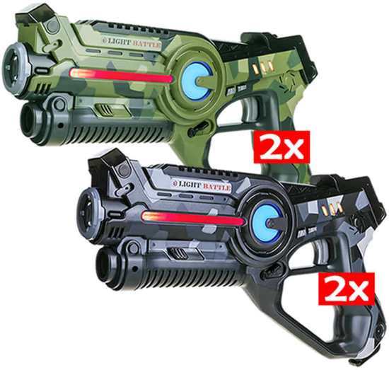 Light Battle 4x Active laserpistool camo groen en camo grijs