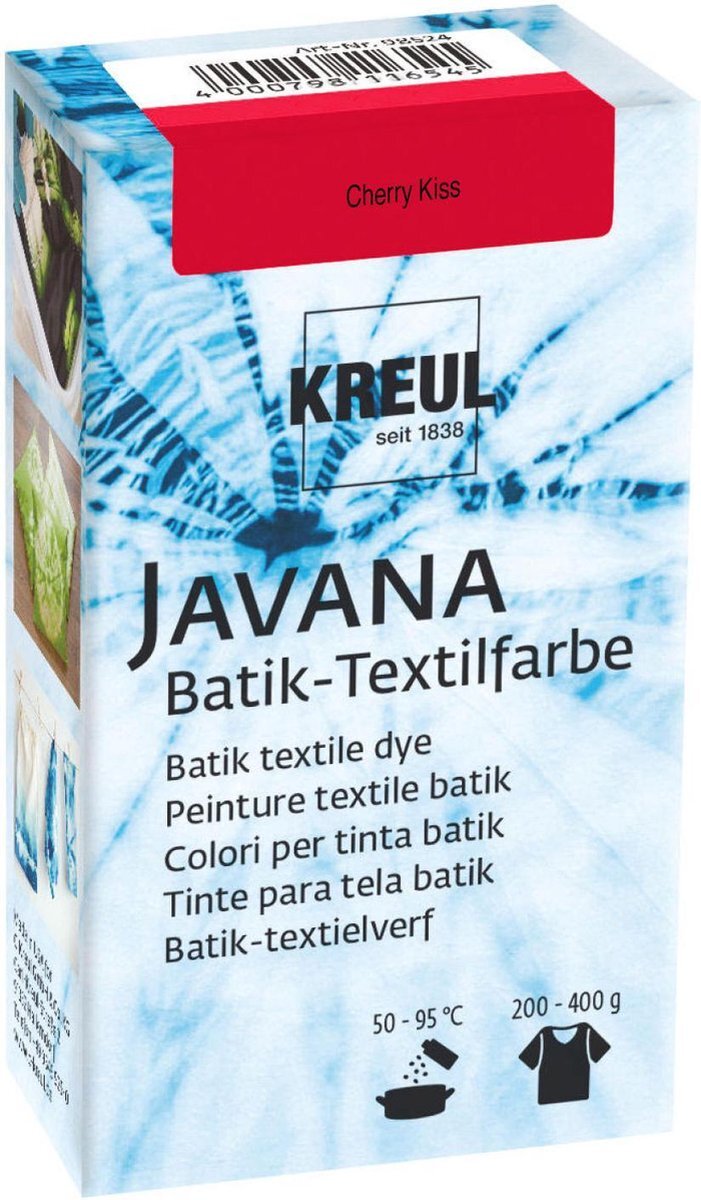 Javana Kersrode Batik Textile Dye - 70ml tie dye verf