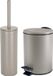 Spirella Badkamer/toilet accessoires set - WC-borstel en pedaalemmer 3L - metaal - beige