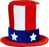 Finidi Uncle Sam hoge hoed Rood,Wit,Blauw Stof Unisex