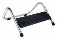 Wedo 10321161 Voetsteun Step boy, stalen buizen, viervoudig verstelbaar, antislip, 34,5 x 33,5 x 16,5 cm, glanzend vernikkeld/zwart