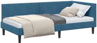vidaXL Cadre de lit d'angle bleu velours 100 x 200 cm