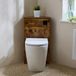 Hudson Reed WC-Ombouw Hoekmontage Moderne Donkere Eik met Reservoir en Zwarte Spoelknop - Brunswick Toilet Staand | Cluo