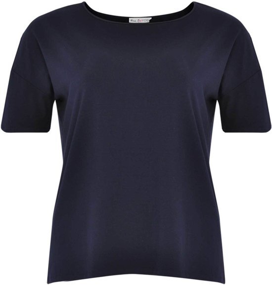 Yoek Grote maten - dames t-shirt korte mouw - donkerblauw