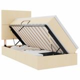 vidaXL LED opbergbed met matras Crème 100 x 200 cm Stof