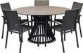 AVH-Collectie Malaga Pasadena dining tuinset 140x75 cm rond aluminium antraciet 5-delig