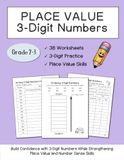 Place Value 3-Digit Numbers Workbook for Grades 2-3