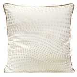 Eurofirany Elegante fluwelen kussenslopen, sierkussen met opdruk, 45 x 45 cm, fluwelen kussensloop, zacht bankkussen, golfpatroon, wit
