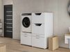 WASHING Meuble pour machine à laver avec armoire à linge blanc