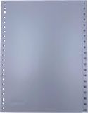 DULA Tabbladen plastic 1 tot 20 - Genummerd - A4 - Grijs - 23 gaten - PP