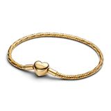 Pandora 564236C00-18 - Slangen schakel hartsluiting - Zilver - Goudkleur verguld - Armband-18 cm