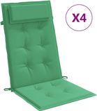 vidaXL Stoelkussens Hoge Rug Oxford Stof Groen 2 stuks