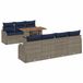 vidaXL Tuinbank Set 8-delig Grijs en Marineblauw