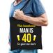 Bellatio Decorations Verjaardag tas 40 jaar - this handsome man is 40 give beer - zwart - heren - veertig cadeau tasje