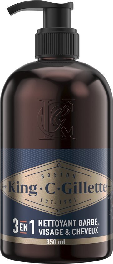 King C. Gillette Baard En Gezichtsreiniger Voor Mannen 350 ml