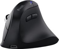 Trust Vyran - Ergonomische Muis - Draadloos - Verticaal - Hyperscrollwiel - Multi-device - Zwart