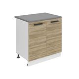 B BELINI GROUP BELINI Keukenonderkast SD 80 cm met 2 Deuren met Werkblad - Sonoma Eiken