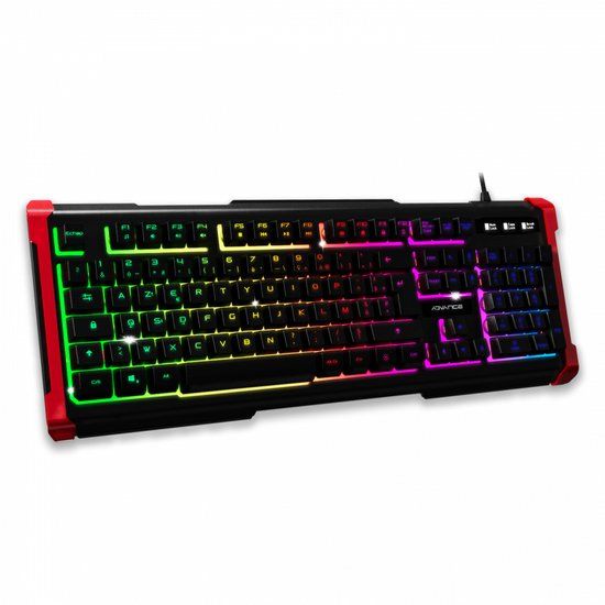 Advance Tapes GTA 240 Gaming Toetsenbord USB AZERTY Frans Zwart, Rood
