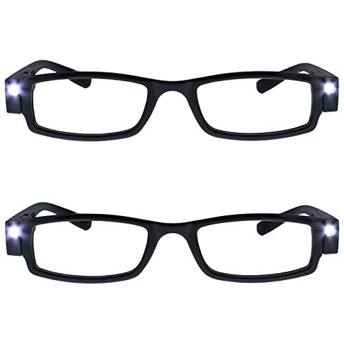 The Reading Glasses The Reading Glasses Company 2-pack verlichte LED-nachtlamplezers heren dames zwart LL1-1 +2.00