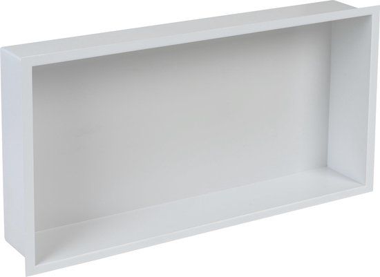 Plieger Inbox Inbouwnis - Met Flens - RVS - Wit - 60x30x7.5 cm