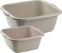 Forte Plastics Évier cuve - set de 2 tailles - 6 et 15 litres - taupe - plastique
