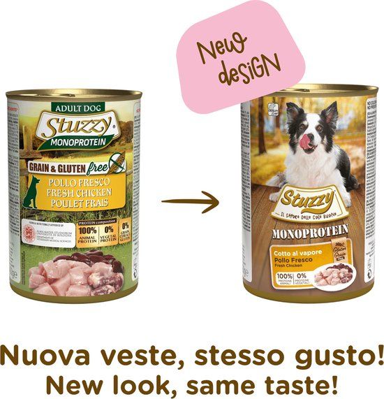 Stuzzy Monoproteïn Kip - Natvoer - Hond - 6 x 400 gr