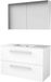 Basic-Line Comfort 46 Badkamermeubelset - 100 x 46 cm - Met Grepen - 2 Lades - Keramische Wastafel - 1 Kraangat - Spiegelkast - Ice White