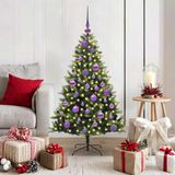 Prolenta Maison Exclusive - Kunstkerstboom met vlammende lichteffect, 150 LED's, groen, 120 cm