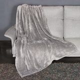 KANGURU PLAID Fluffi LOFT Fluffendeken van microvezel met Bonteffect pluizig flannel fluweel pluche deken voor Slaapkamer, Bank, Reizen, Volwassenen en kinderen, grijs, 130x170cm