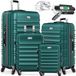 KESSER® 4x Valise, set de valises de voyage, valise trolley, incl. balance à bagages + étiquette à bagages serrure à roulettes, 4 roues ABS, coque rigide poignée télescopique S-M-L-XL