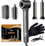 Ted Hilley Multistyler 5 in 1 Airstyler Krultang Stijltang Föhnborstel Krulborstel Warmteborstel Haarstyler Stijlborstel Hair Straightener Krultang Automatisch met 8 Accessoires