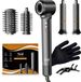 Ted Hilley Multistyler 5 in 1 Airstyler Fer à friser Redresseur Brosse soufflante Brosse à friser Brosse chauffante Coiffant Brosse coiffante Redresseur de cheveux Fer à friser Automatique avec 8 accessoires