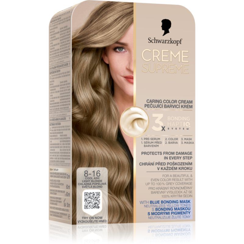 Schwarzkopf Creme Supreme Hair Color Shade 816 Cool Ash Blonde (816 Koel asblond)