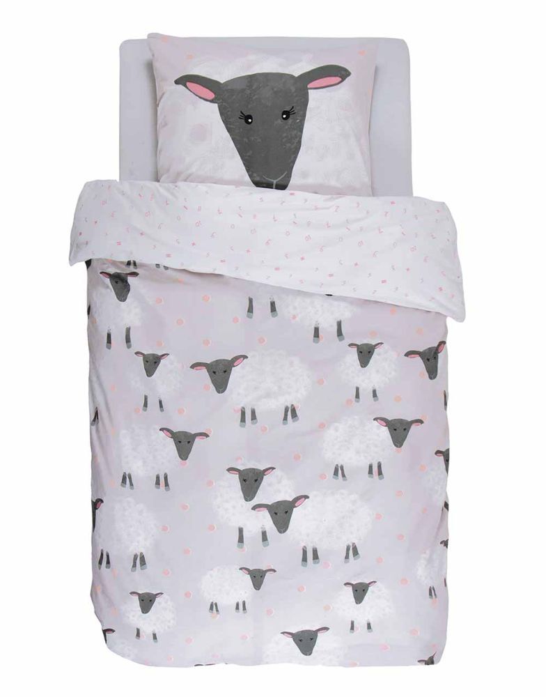Covers & Co Sheeps - Dekbedovertrek - Eenpersoons - 140 x 220 - Grey