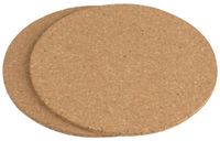 Merkloos Pannen onderzetters rond - set 2x stuks - van kurk - D18 cm
