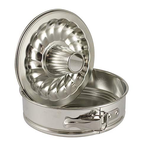 Zenker 62236 Mini Taartblikje met dubbele bodem Tinplate Ø15,5x4,5 cm, Zilveren Lijn (Kleur: Zilver), 1 Stuk