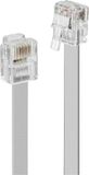 LINDY RJ-12 Telefoonkabel - 2m - Grijs