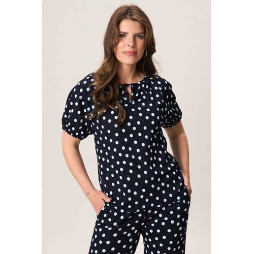 Miss Etam top met stippen - donkerblauw