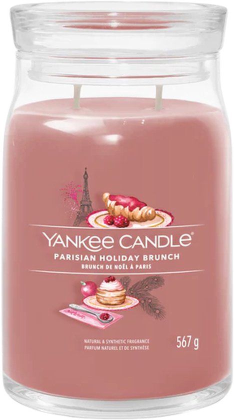 Yankee Candle Parisian Holiday Brunch Signature Large Jar - Pink - 90 Hours