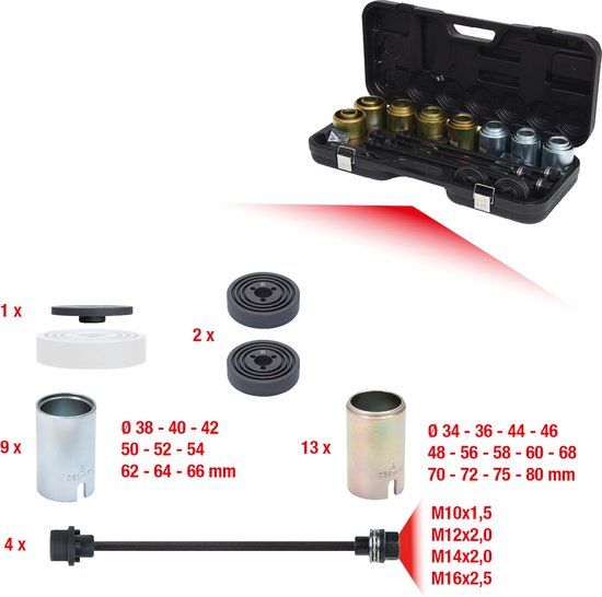 KS Tools 700.1550 Druk- en trekbussenset, 37-dlg