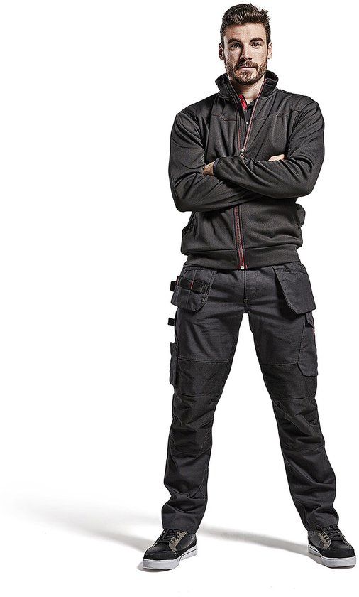Blåkläder Service Werkbroek stretch 1496-1330 - Mannen - Zwart/Rood - 44
